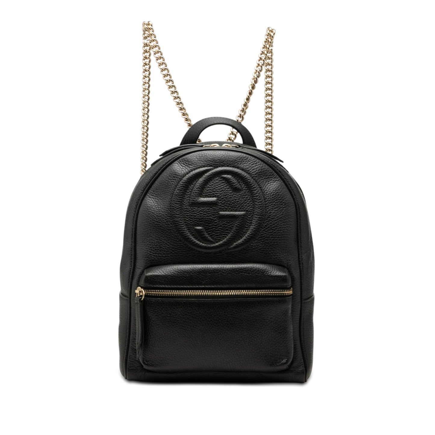 Gucci Pebbled Calfskin Soho Chain Backpack