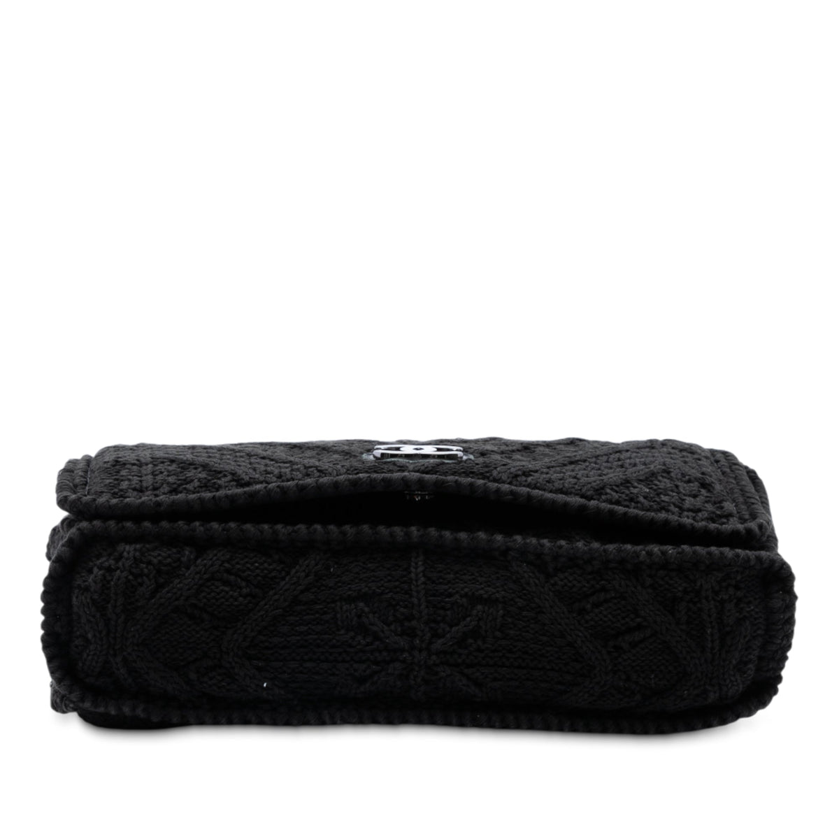 Chanel CC  Medium Woven Crochet Knit Single Flap