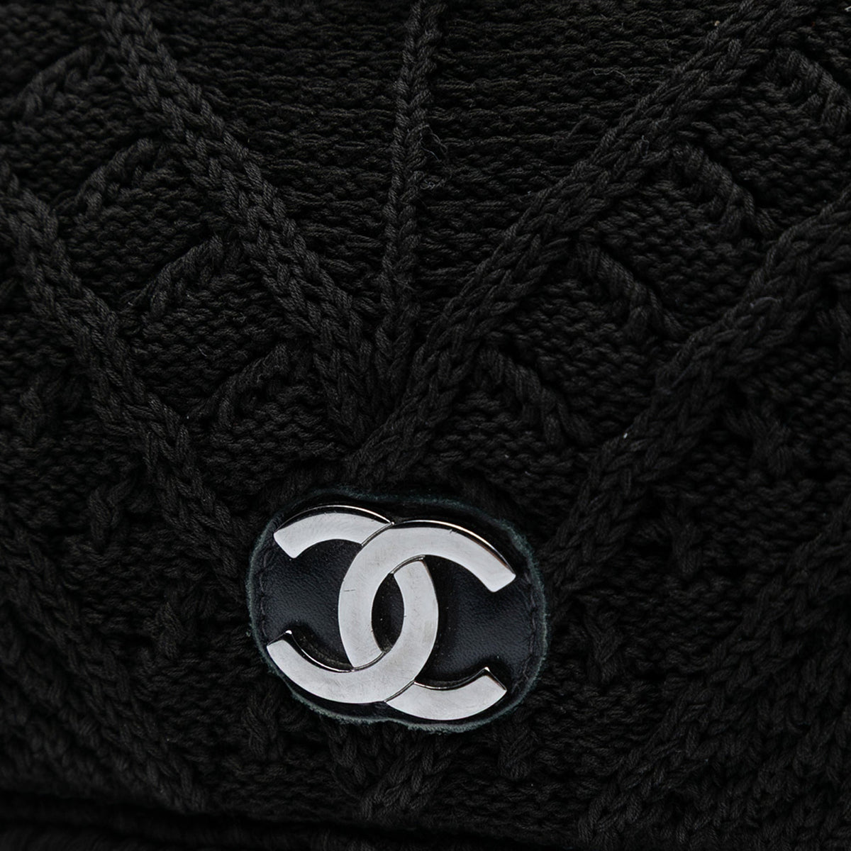 Chanel CC  Medium Woven Crochet Knit Single Flap