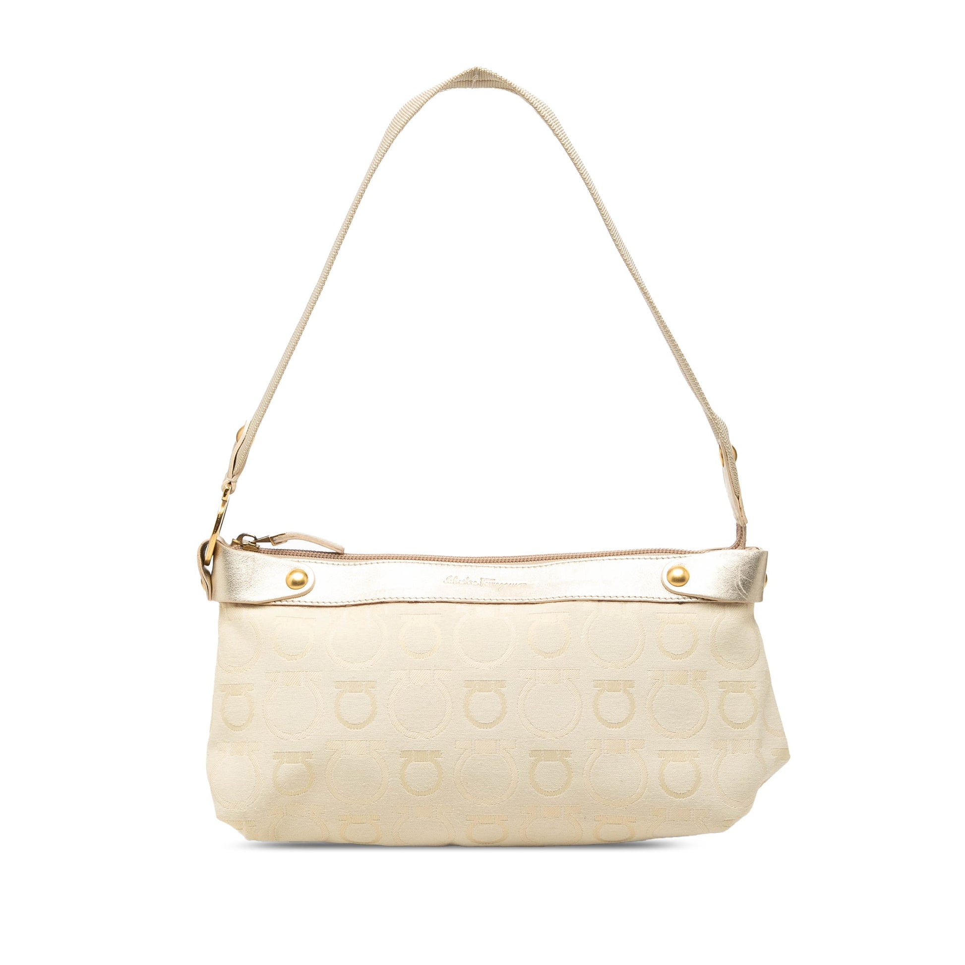 Ferragamo Gancini Canvas Shoulder Bag