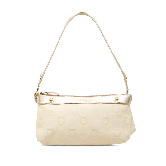 Ferragamo Gancini Canvas Shoulder Bag