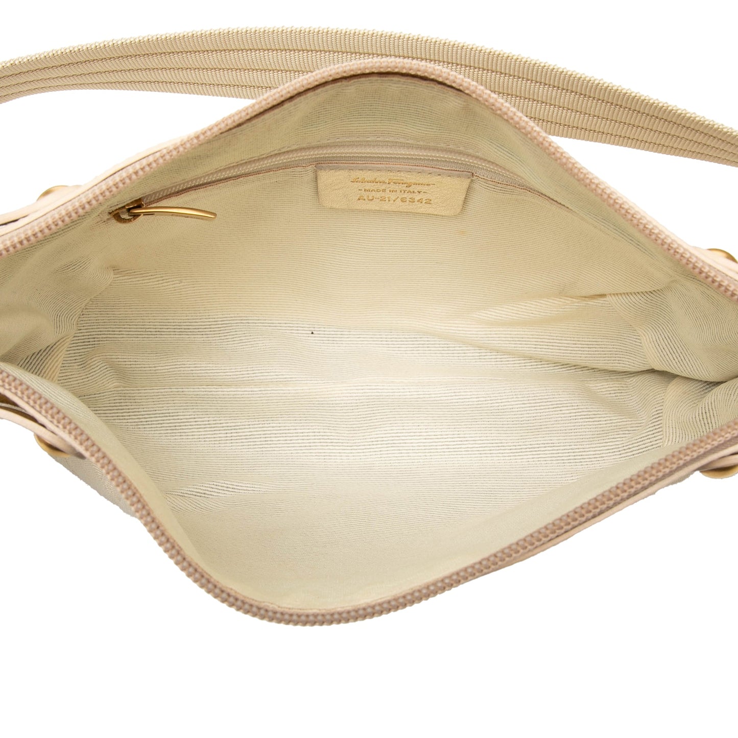 Ferragamo Gancini Canvas Shoulder Bag