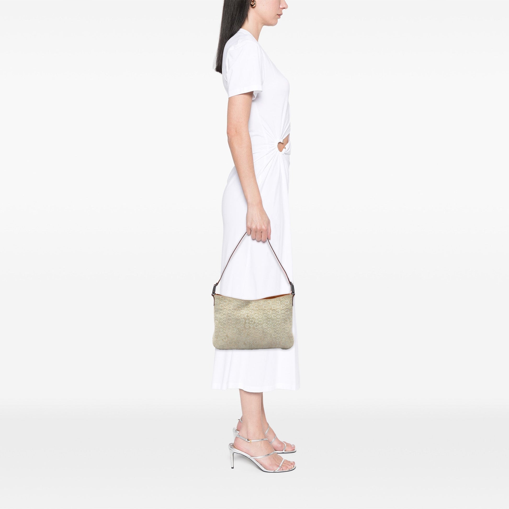 Celine C Macadam Suede Shoulder Bag
