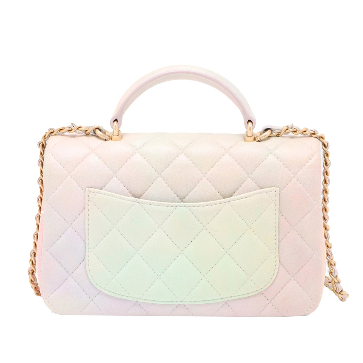 Chanel Mini Rectangular Classic Ombre Lambskin Top Handle Flap — Pink