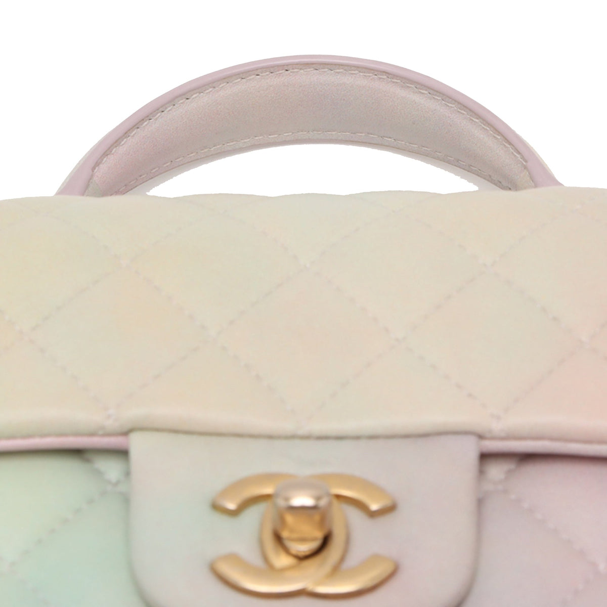 Chanel Mini Rectangular Classic Ombre Lambskin Top Handle Flap — Pink