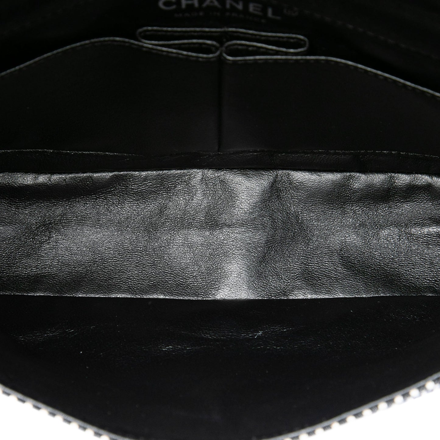 Chanel Medium Classic Canvas Sequin Stripes Double Flap