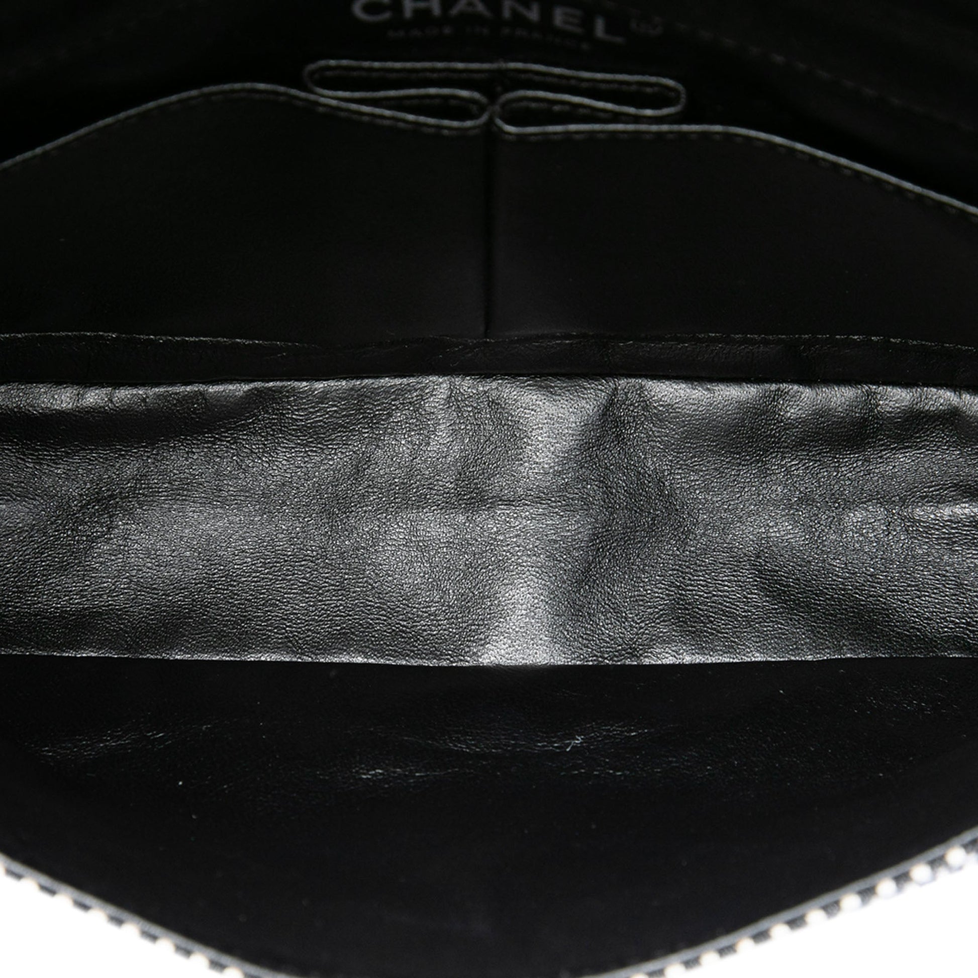 Chanel Medium Classic Canvas Sequin Stripes Double Flap