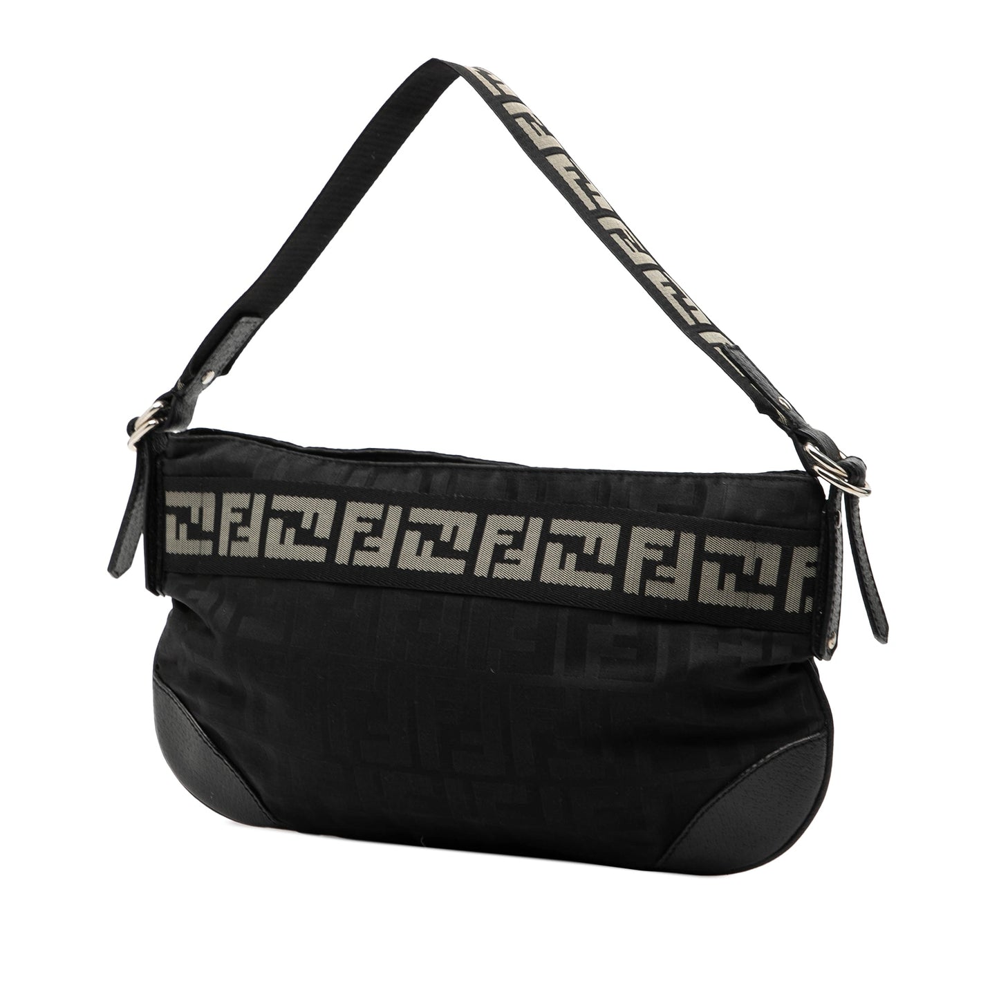Fendi Zucca Nylon Zip Code Shoulder Bag