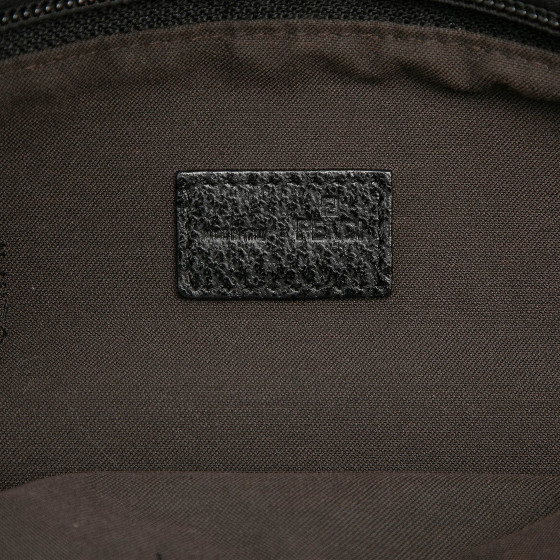 Fendi Zucca Nylon Zip Code Shoulder Bag