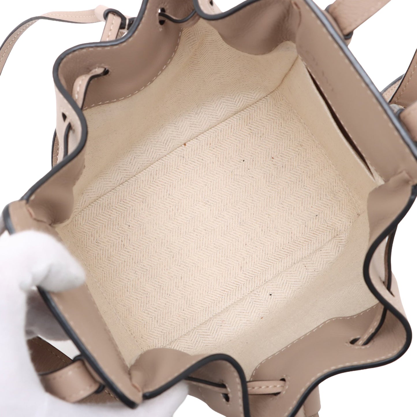 LOEWE Mini Grained Calfskin Drawstring Hammock Bag