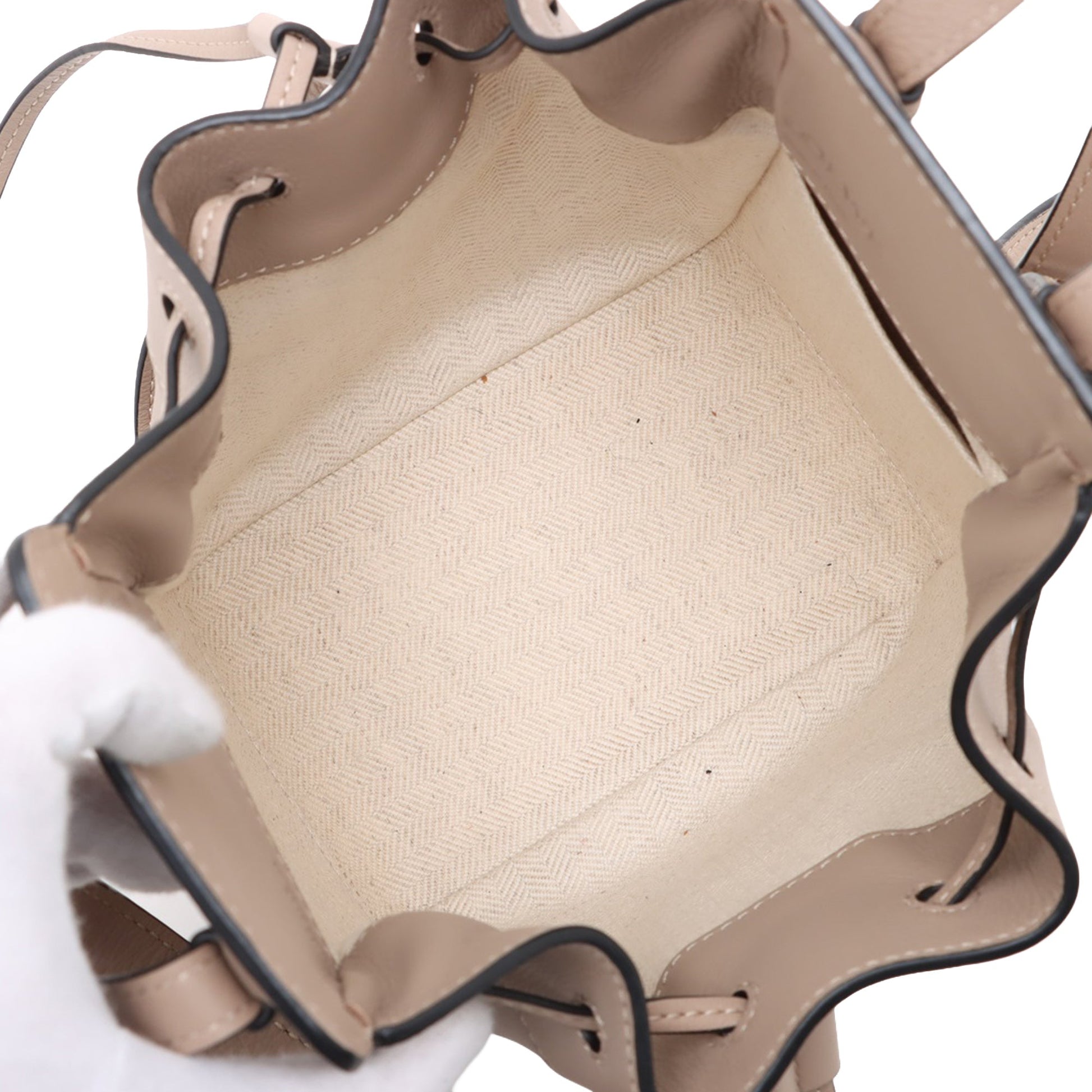 LOEWE Mini Grained Calfskin Drawstring Hammock Bag