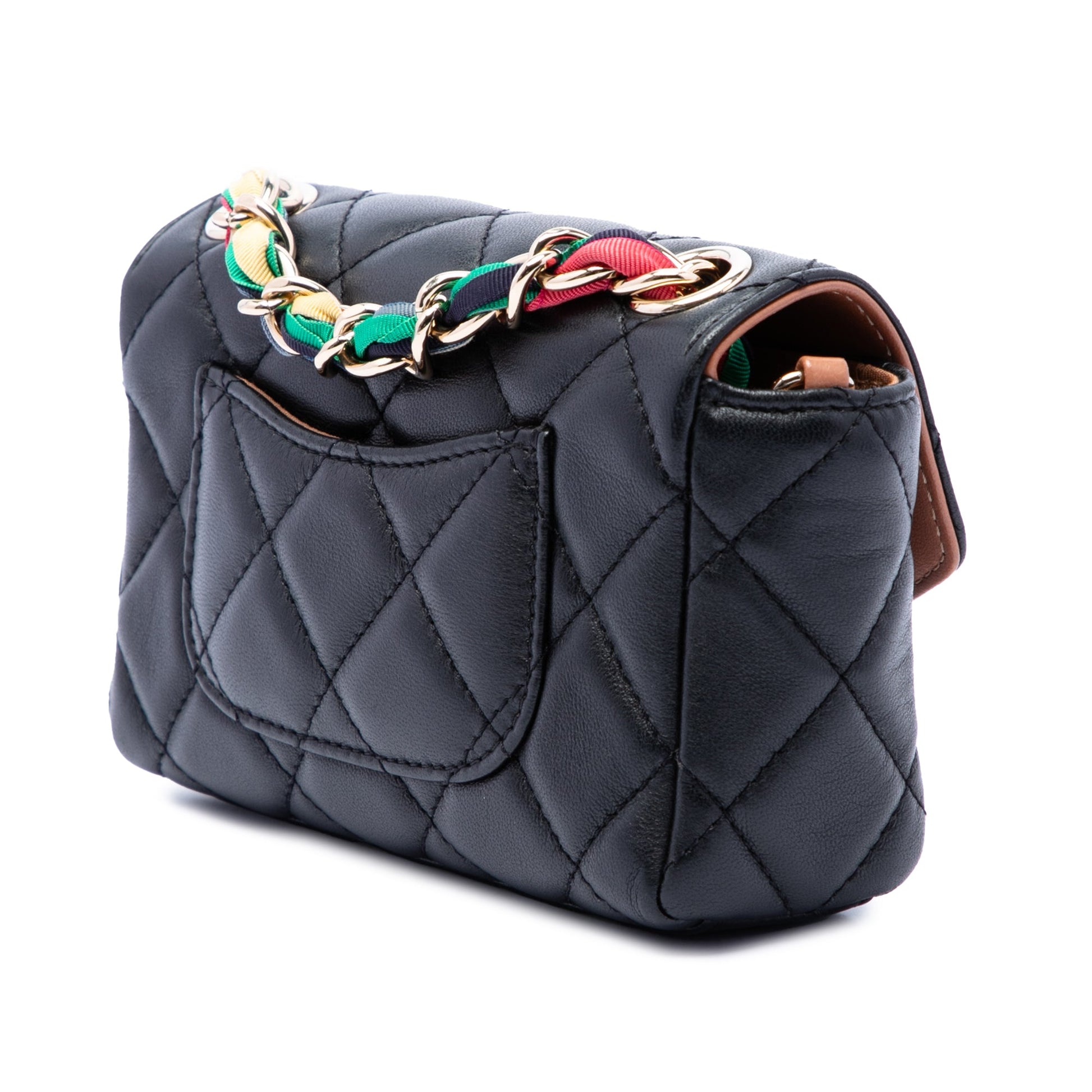Chanel Mini Quilted Lambskin Cocovado Ribbon Chain Flap