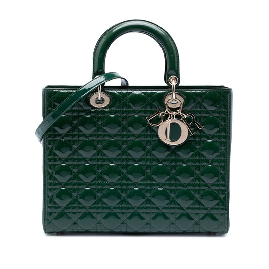 Dior Large Patent Cannage Lady Dior