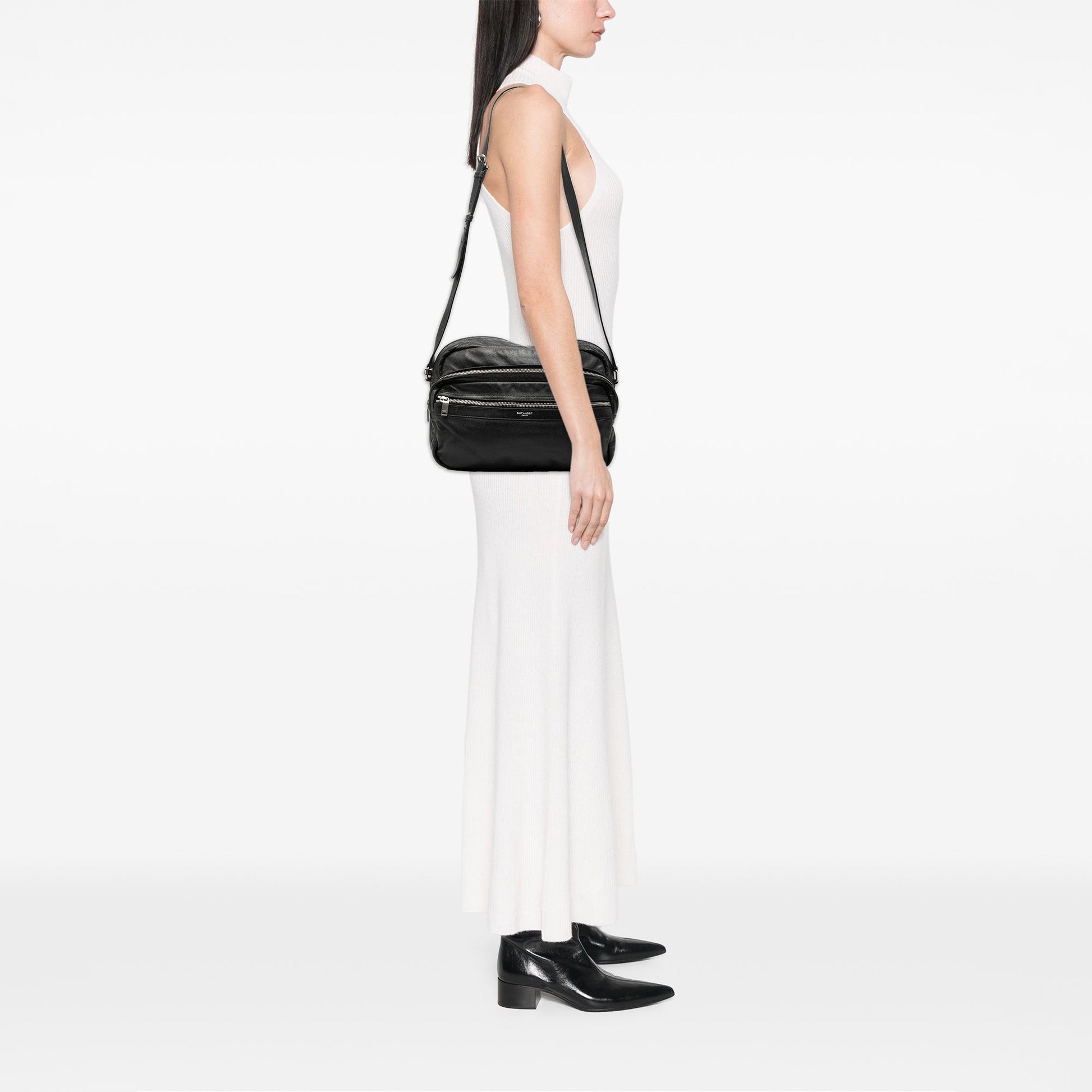 Saint Laurent Lambskin Sid Messenger Bag