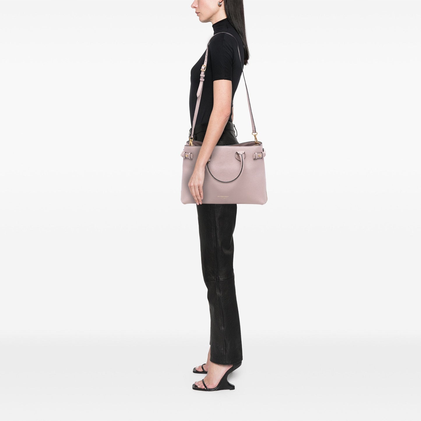 Burberry Medium Leather and House Check Banner Satchel