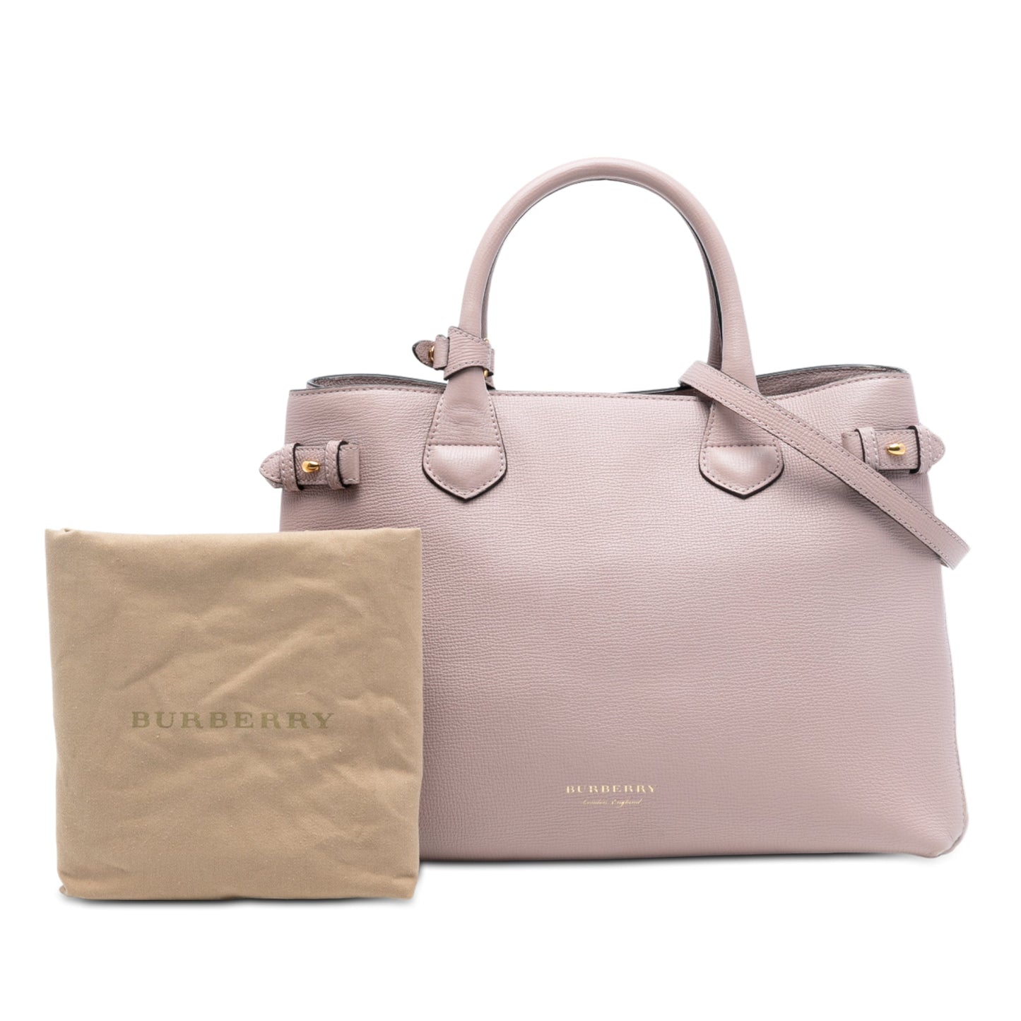 Burberry Medium Leather and House Check Banner Satchel