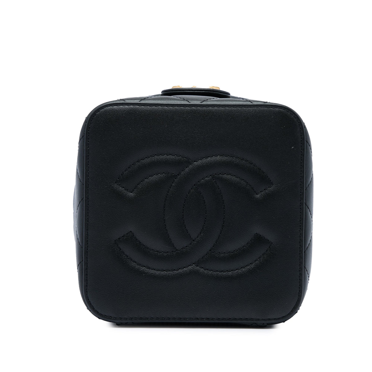 Chanel Small Quilted Calfskin Chain Bar Vanity Case with Chain