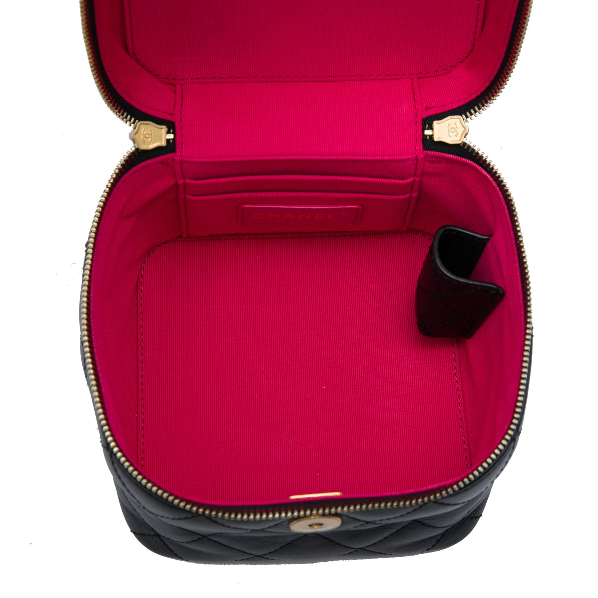 Chanel Small Quilted Calfskin Chain Bar Vanity Case with Chain
