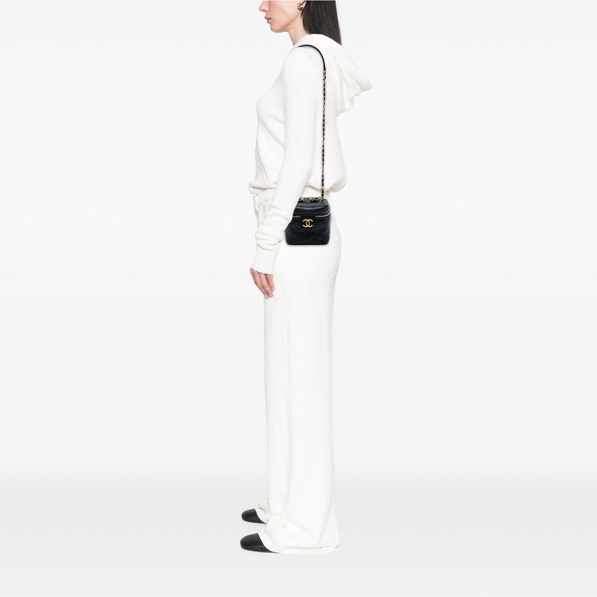 Chanel Small Quilted Calfskin Chain Bar Vanity Case with Chain