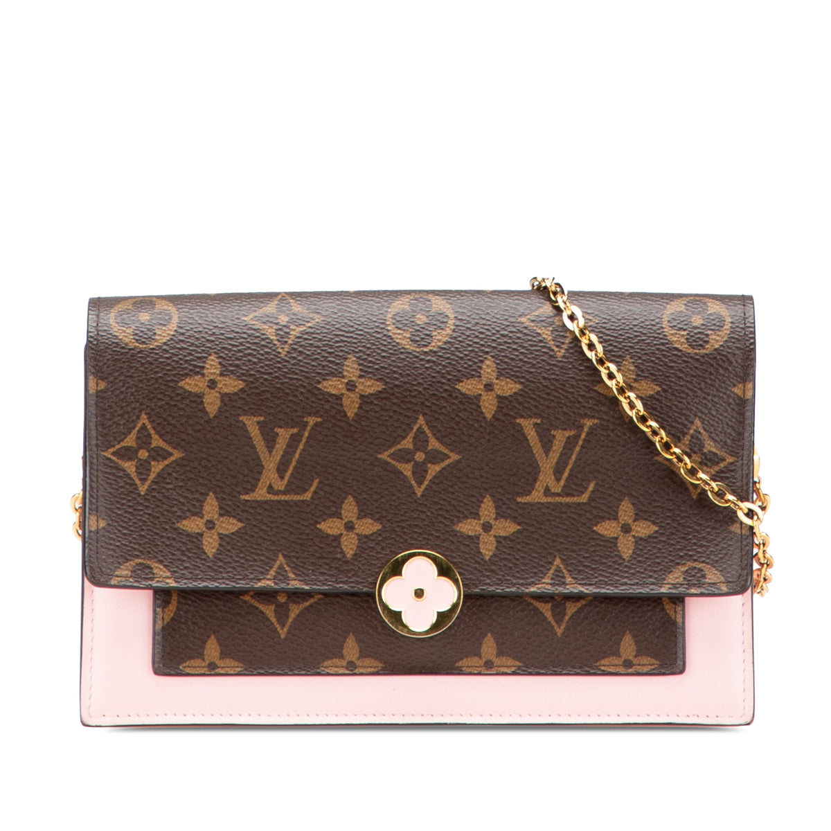 Louis Vuitton Monogram Flore Wallet On Chain — Brown