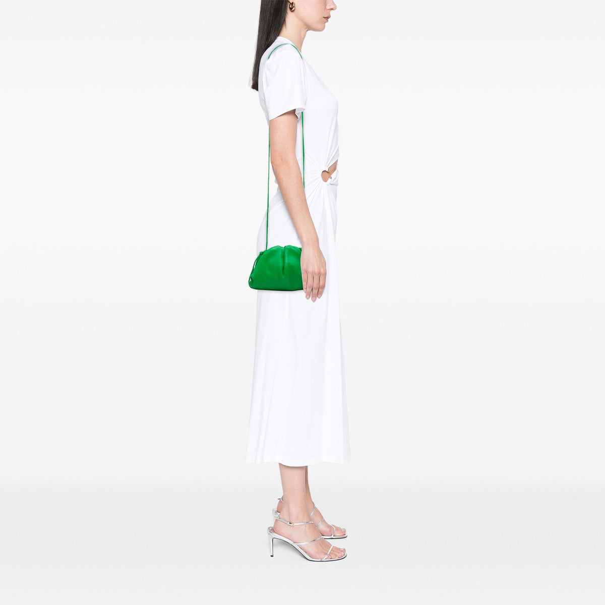 Bottega Veneta Lambskin The Mini Pouch Crossbody — Green