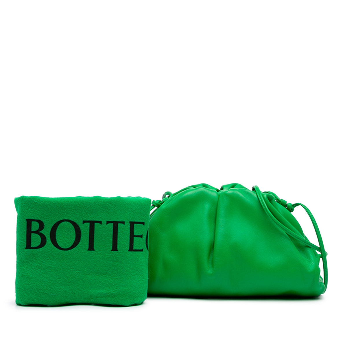 Bottega Veneta Lambskin The Mini Pouch Crossbody — Green