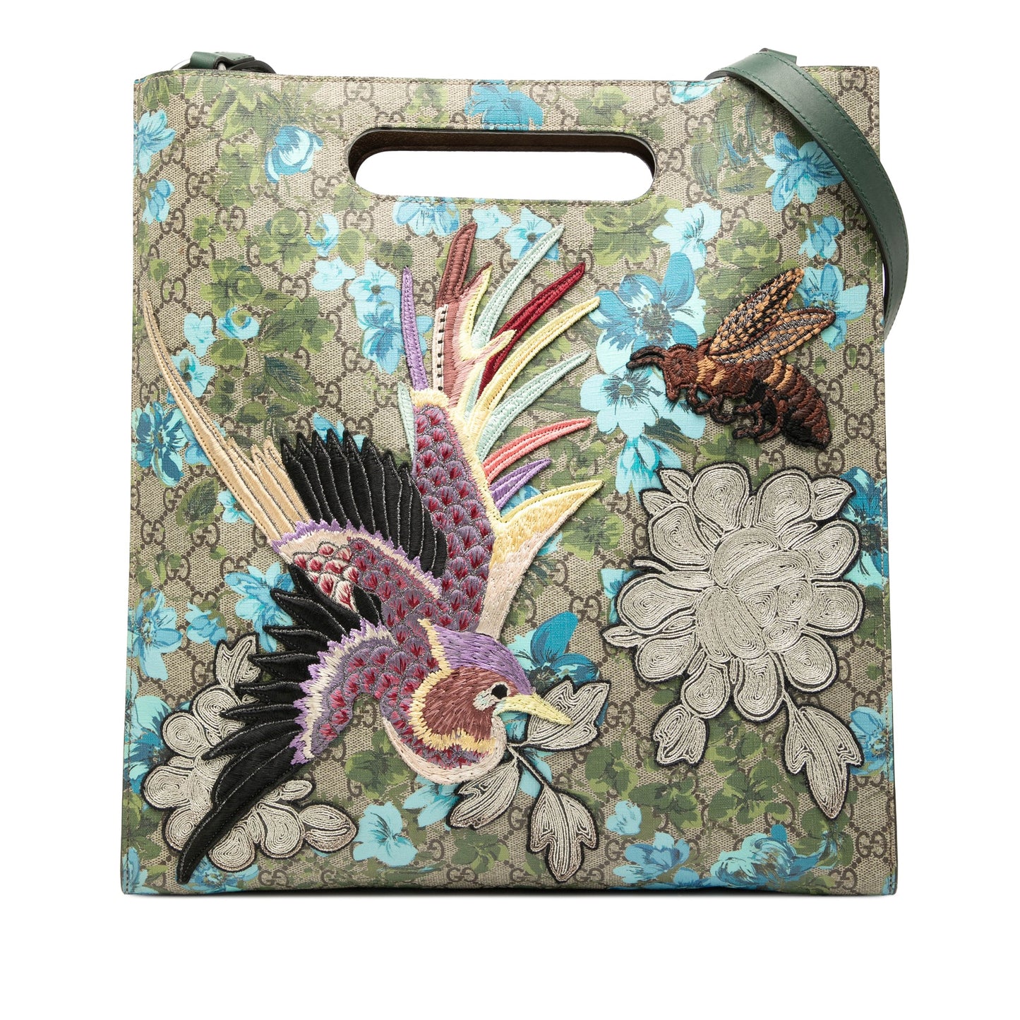 Gucci GG Supreme Embroidered Linea C Blooms XL Tote