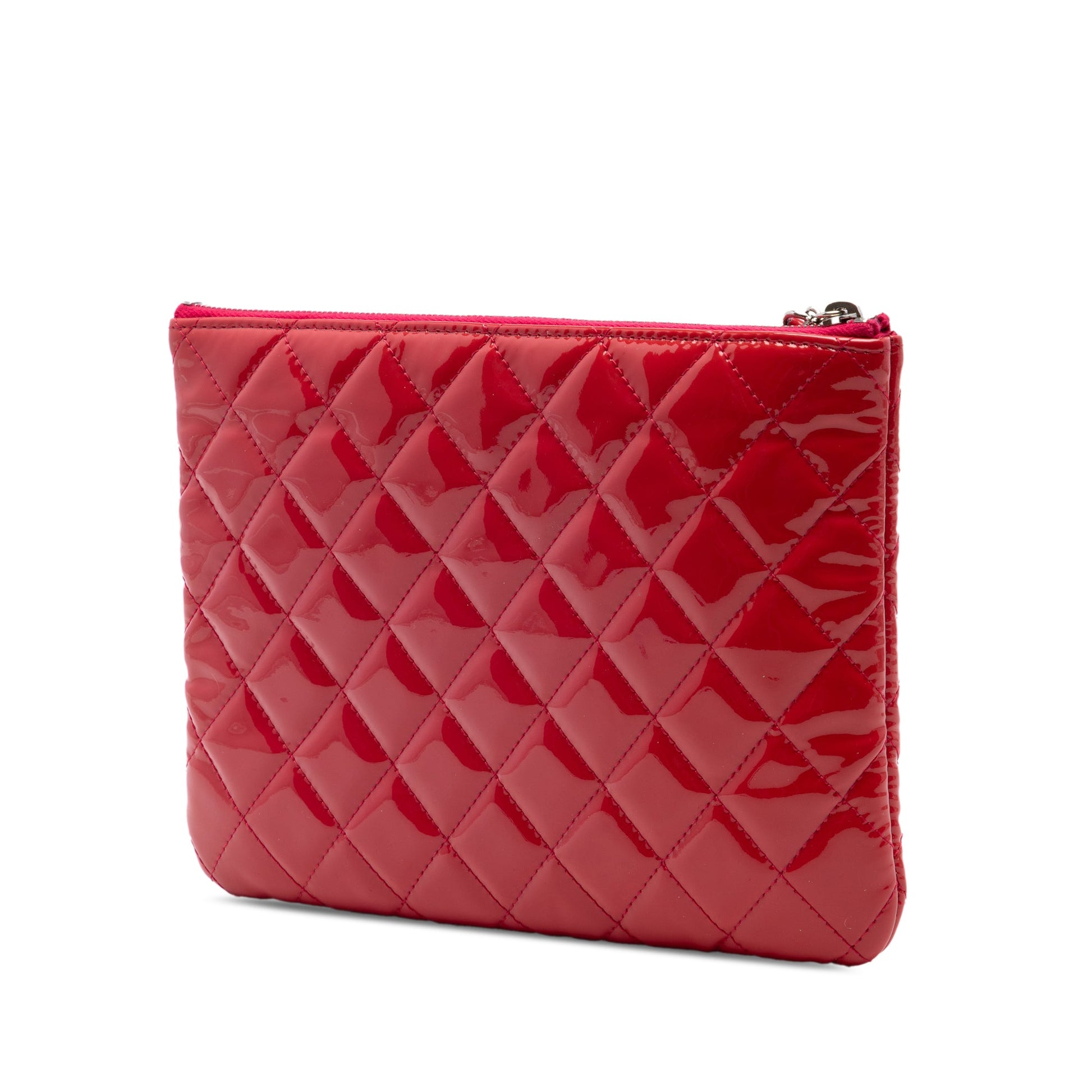 Chanel Small Quilted Patent Valentine Hearts O Case Clutch
