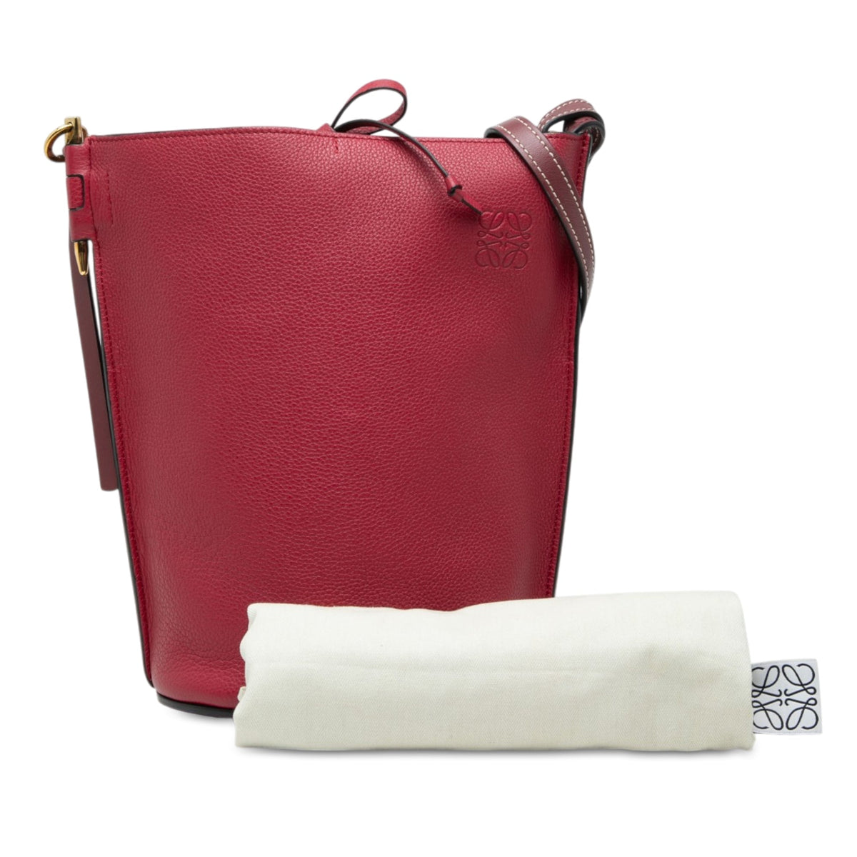 LOEWE Leather Anagram Gate Bucket Bag