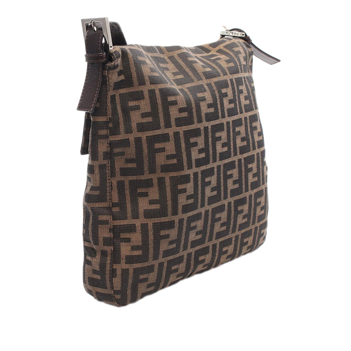 Fendi Zucchino Canvas Crossbody — Brown