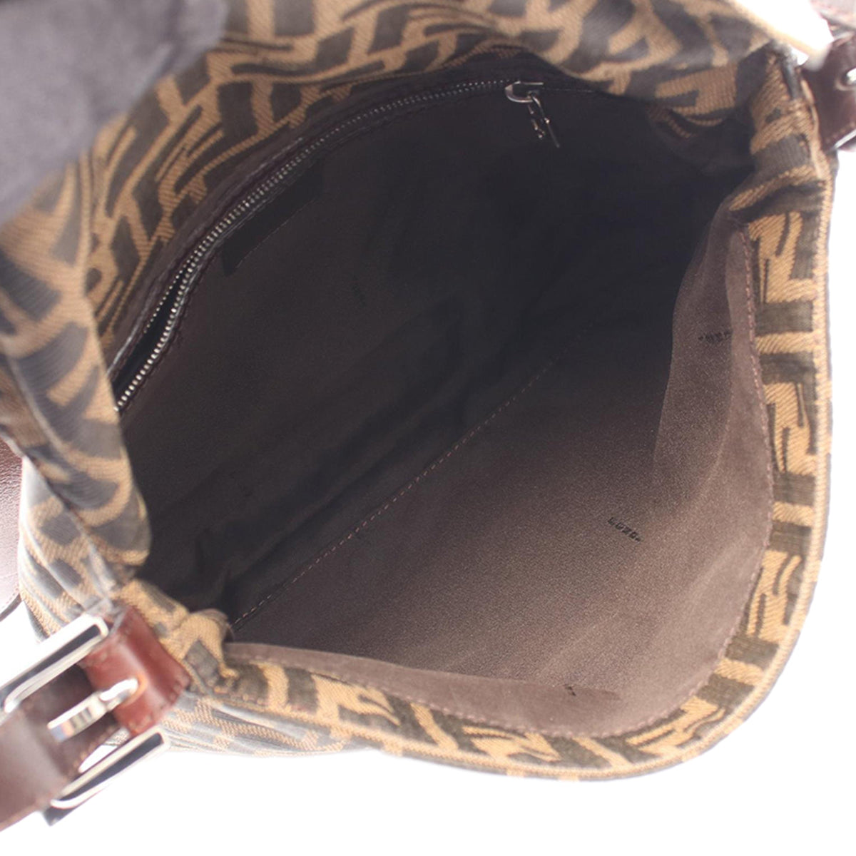 Fendi Zucchino Canvas Crossbody — Brown