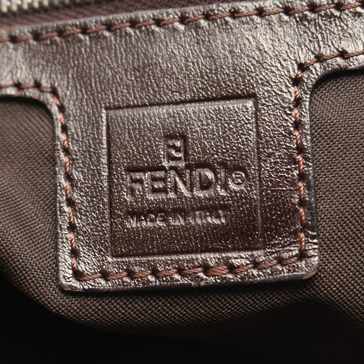 Fendi Zucchino Canvas Crossbody — Brown
