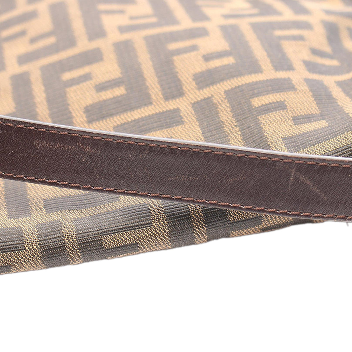 Fendi Zucchino Canvas Crossbody — Brown