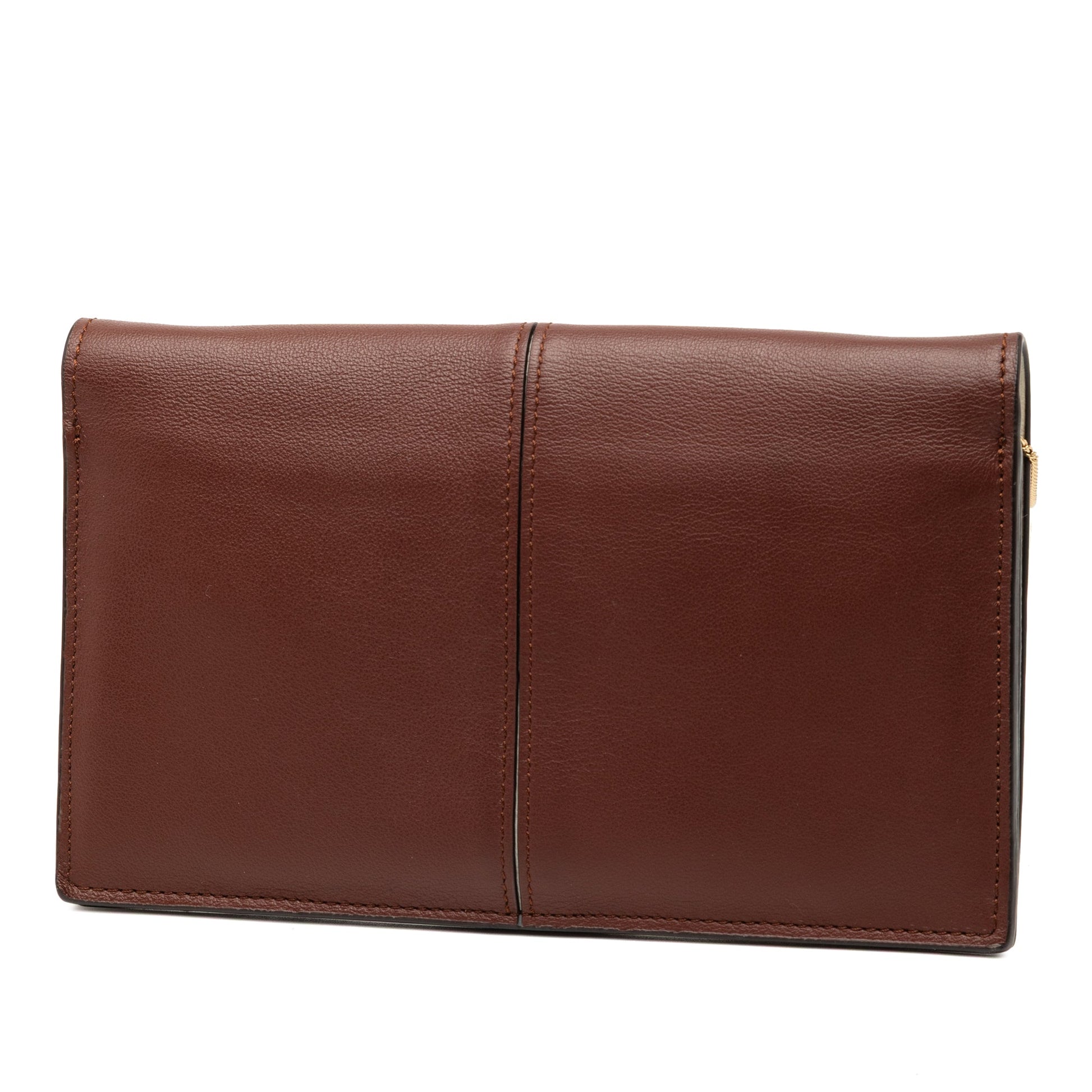 Fendi Leather Peekaboo Chain Clutch