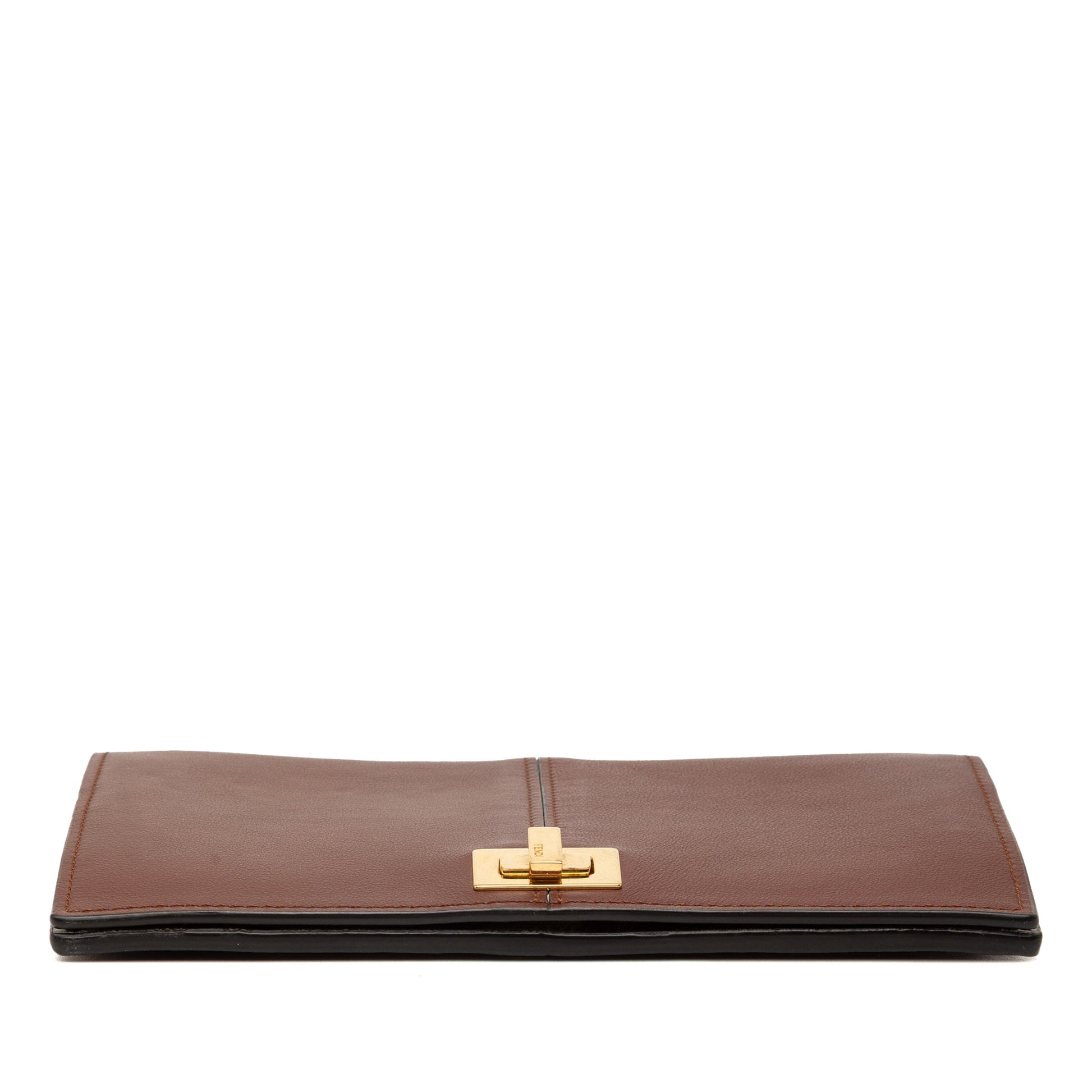 Fendi Leather Peekaboo Chain Clutch