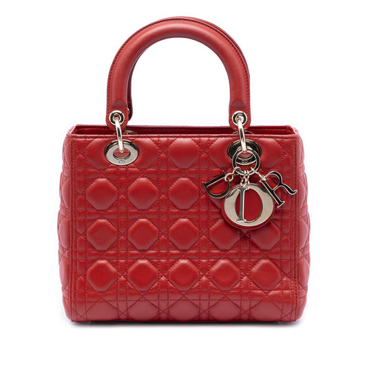 Dior Medium Lambskin Cannage Lady Dior