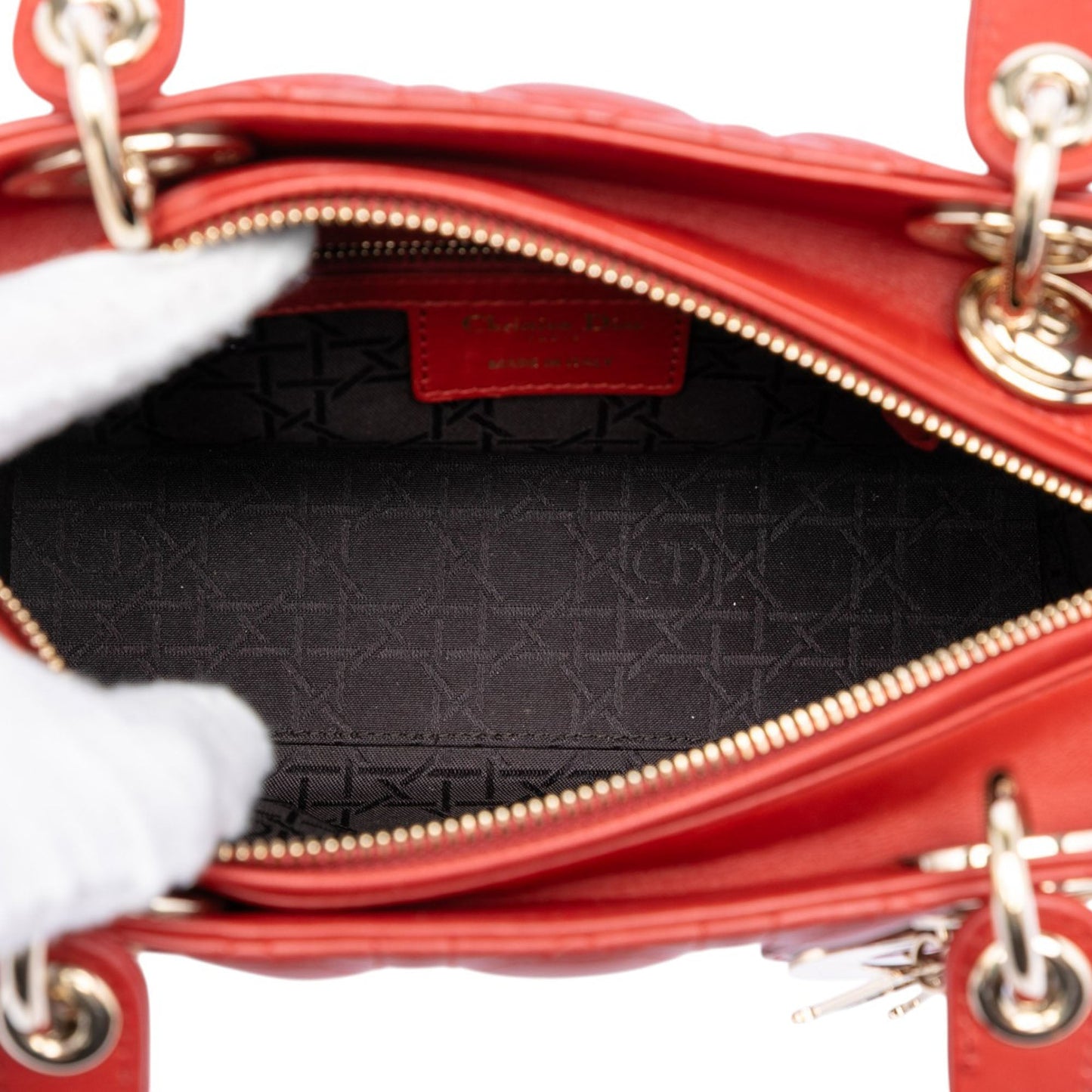 Dior Medium Lambskin Cannage Lady Dior
