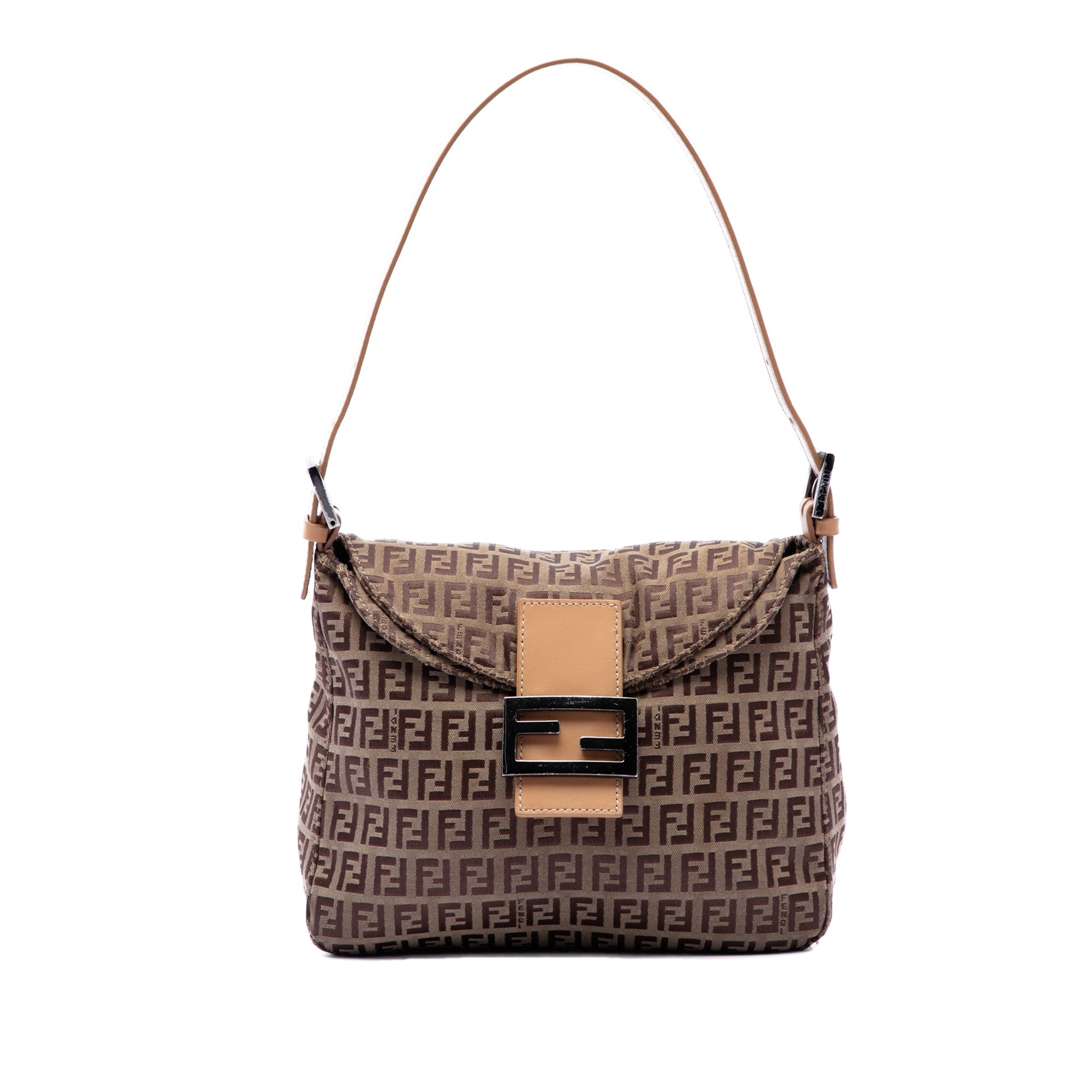 Fendi Zucchino Canvas Double Flap Mamma