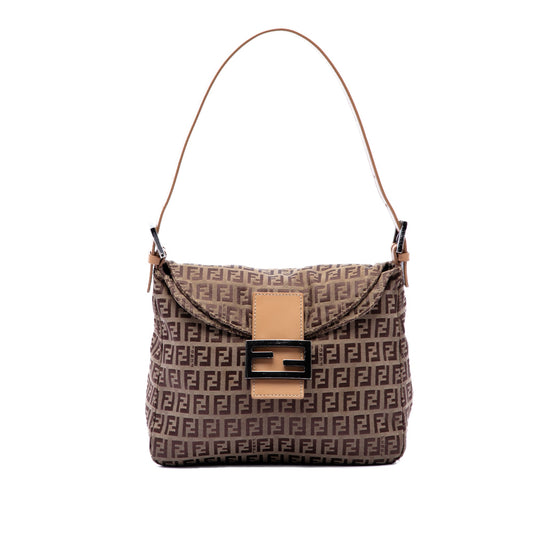 Fendi Zucchino Canvas Double Flap Mamma