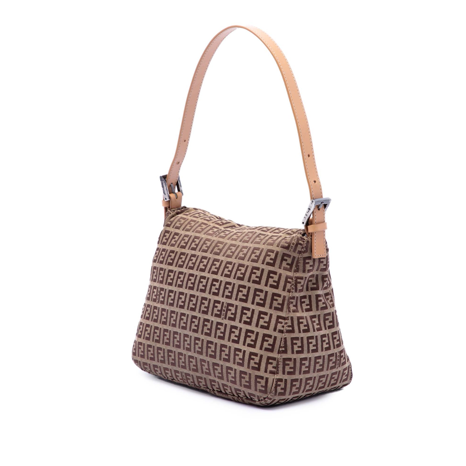 Fendi Zucchino Canvas Double Flap Mamma
