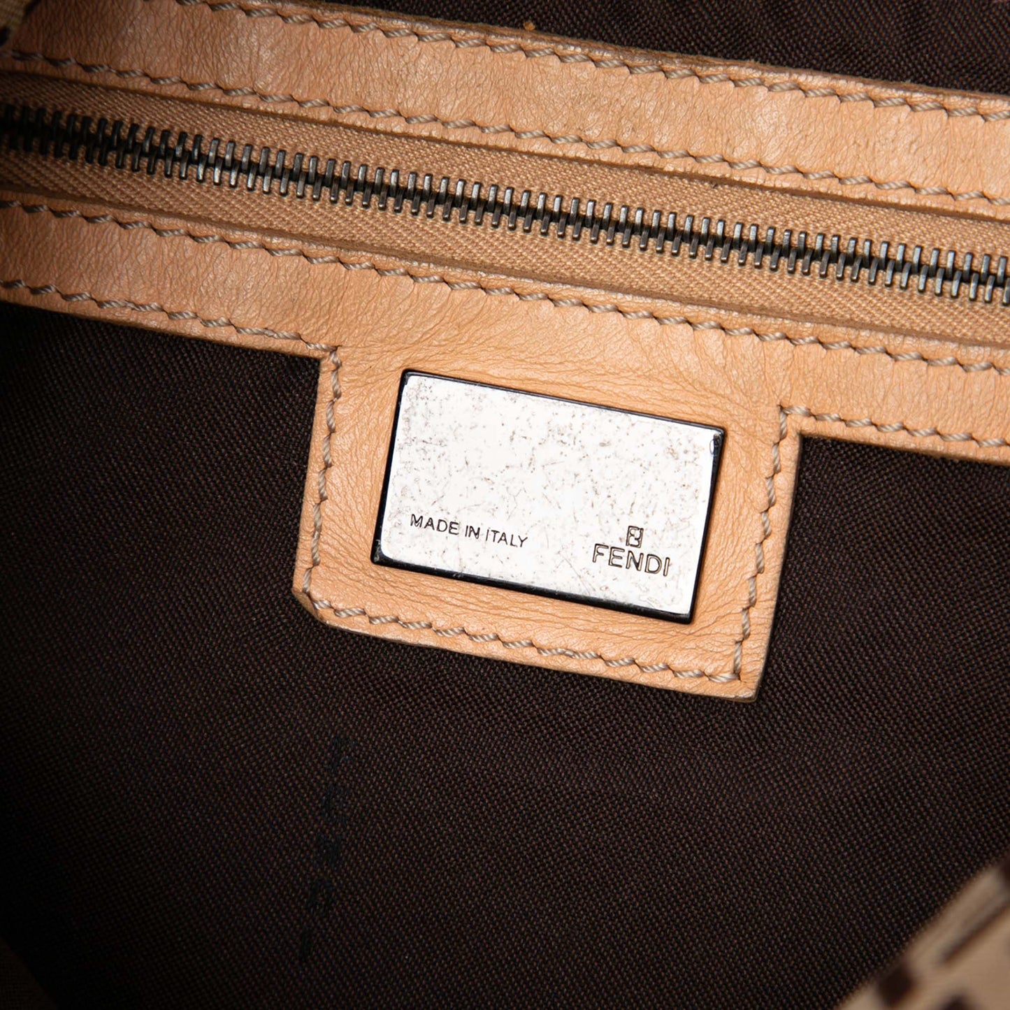 Fendi Zucchino Canvas Double Flap Mamma