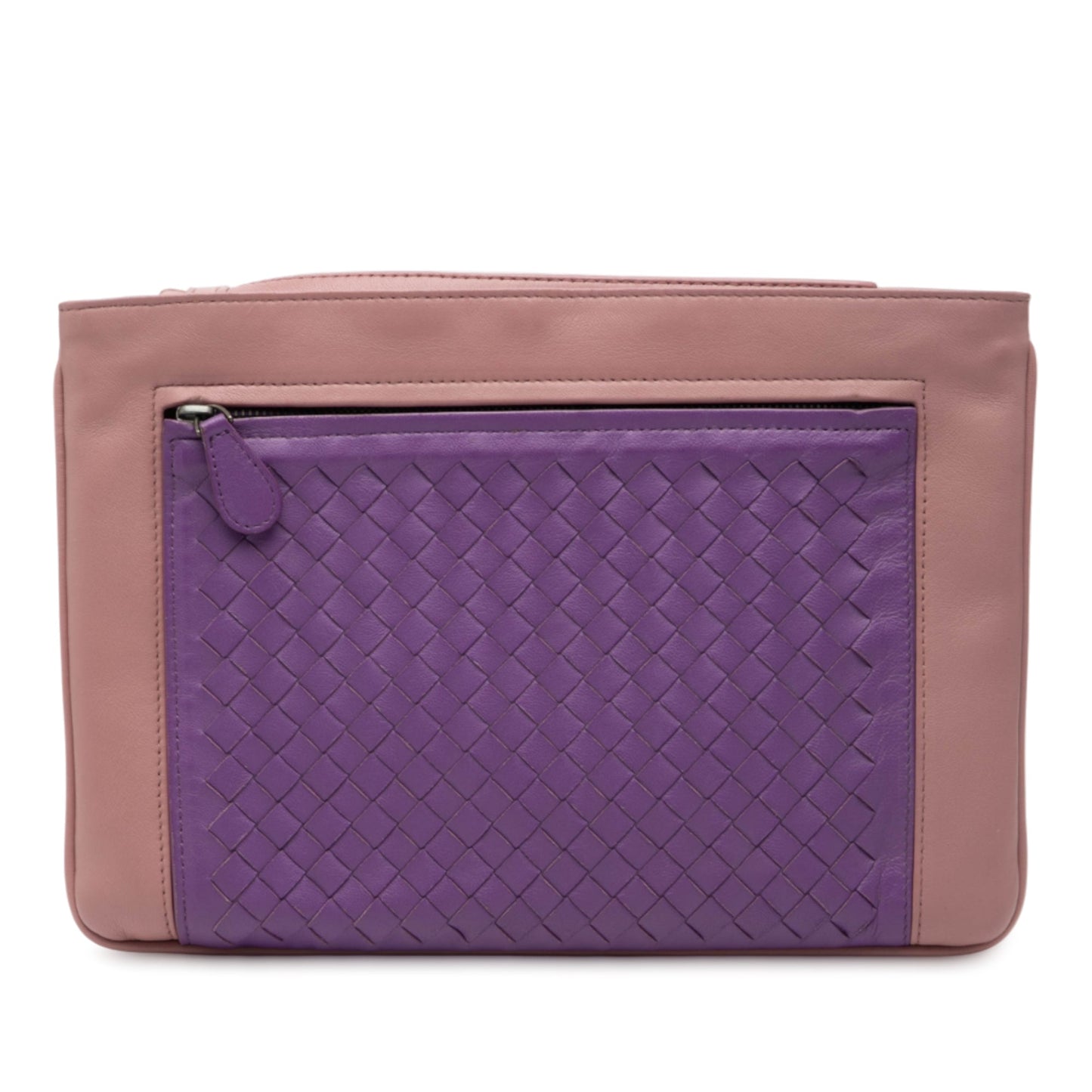 Bottega Veneta Bicolor Nappa Intrecciato Wristlet Clutch