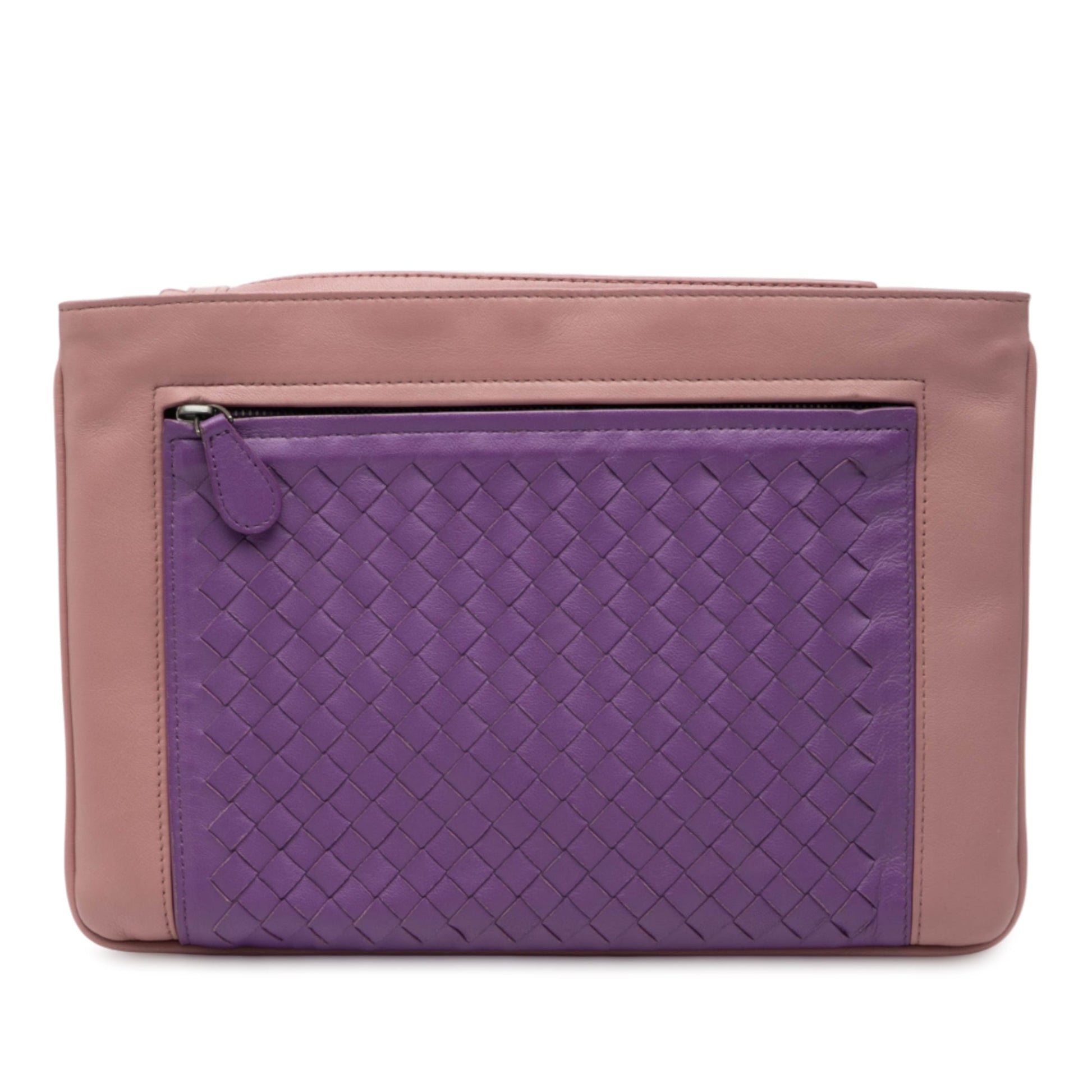 Bottega Veneta Bicolor Nappa Intrecciato Wristlet Clutch