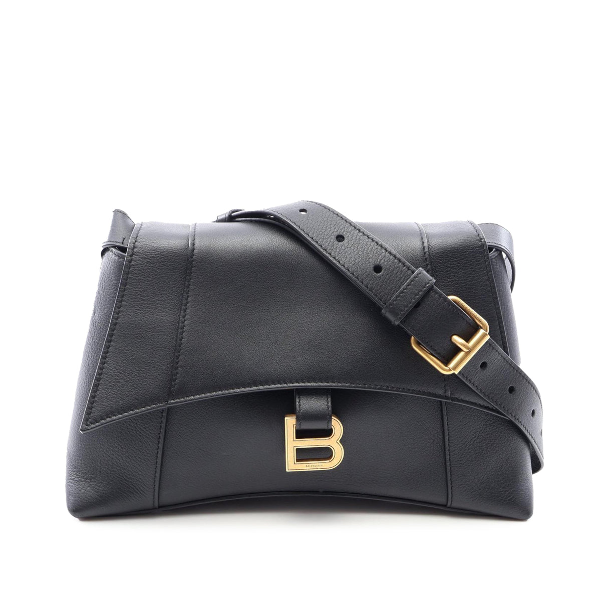 Balenciaga Small Downtown Chain Shoulder Bag — Black