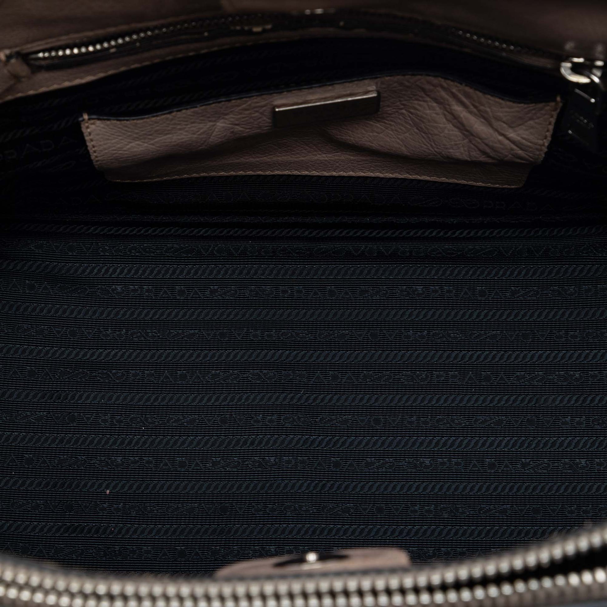 Prada Glace Calf Twin Pocket Double Handle Satchel