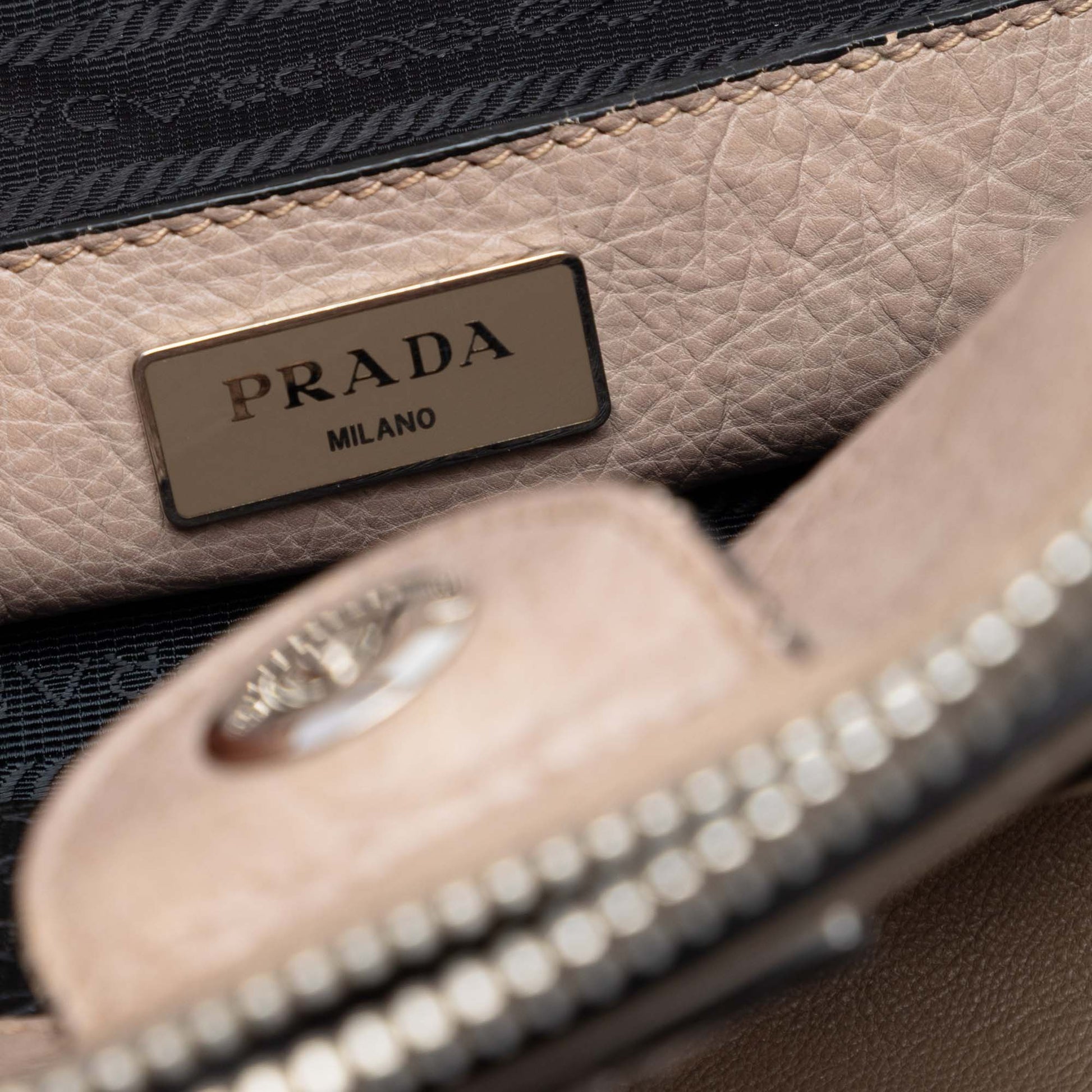 Prada Glace Calf Twin Pocket Double Handle Satchel
