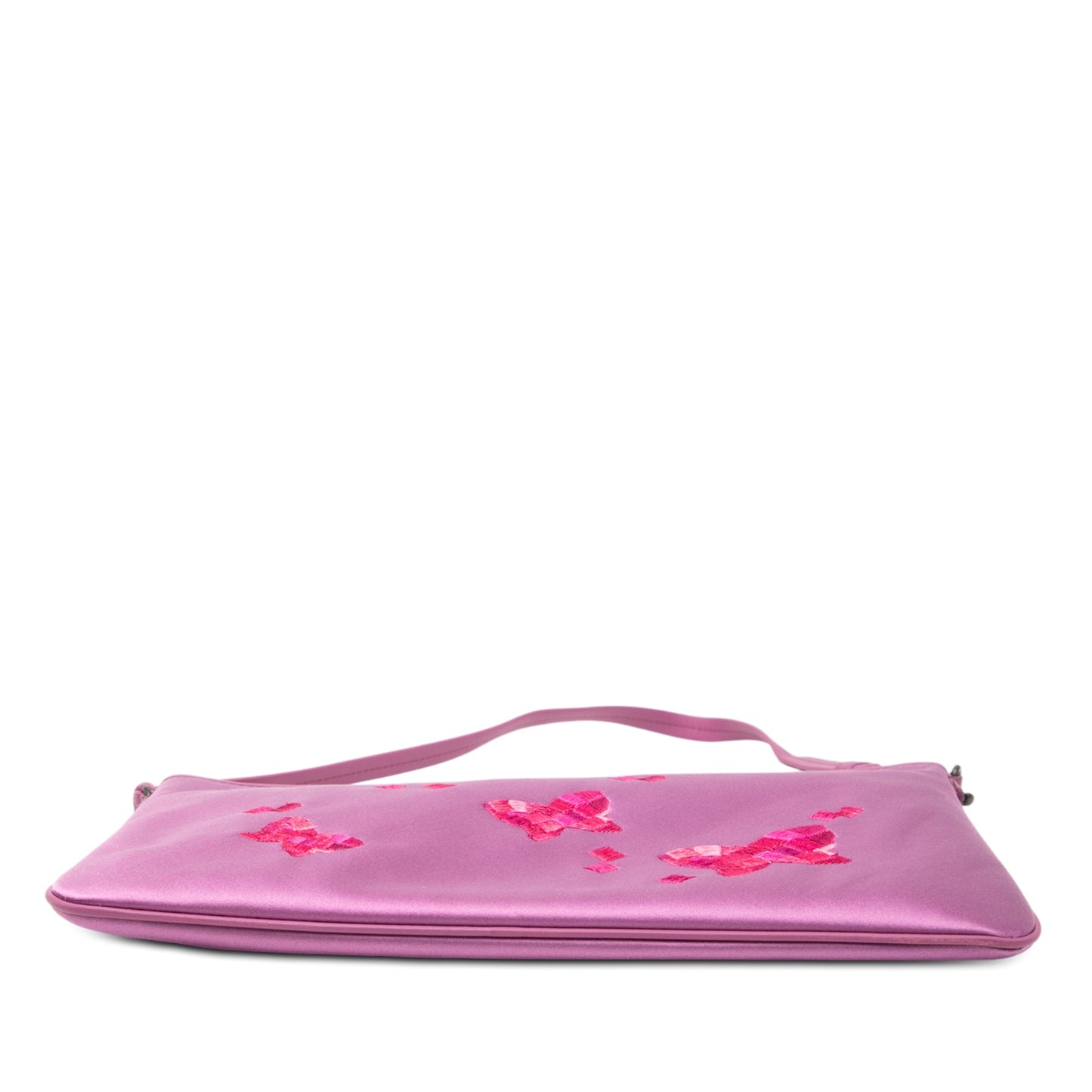 Bottega Veneta Satin Embroidered Butterflies Shoulder Bag