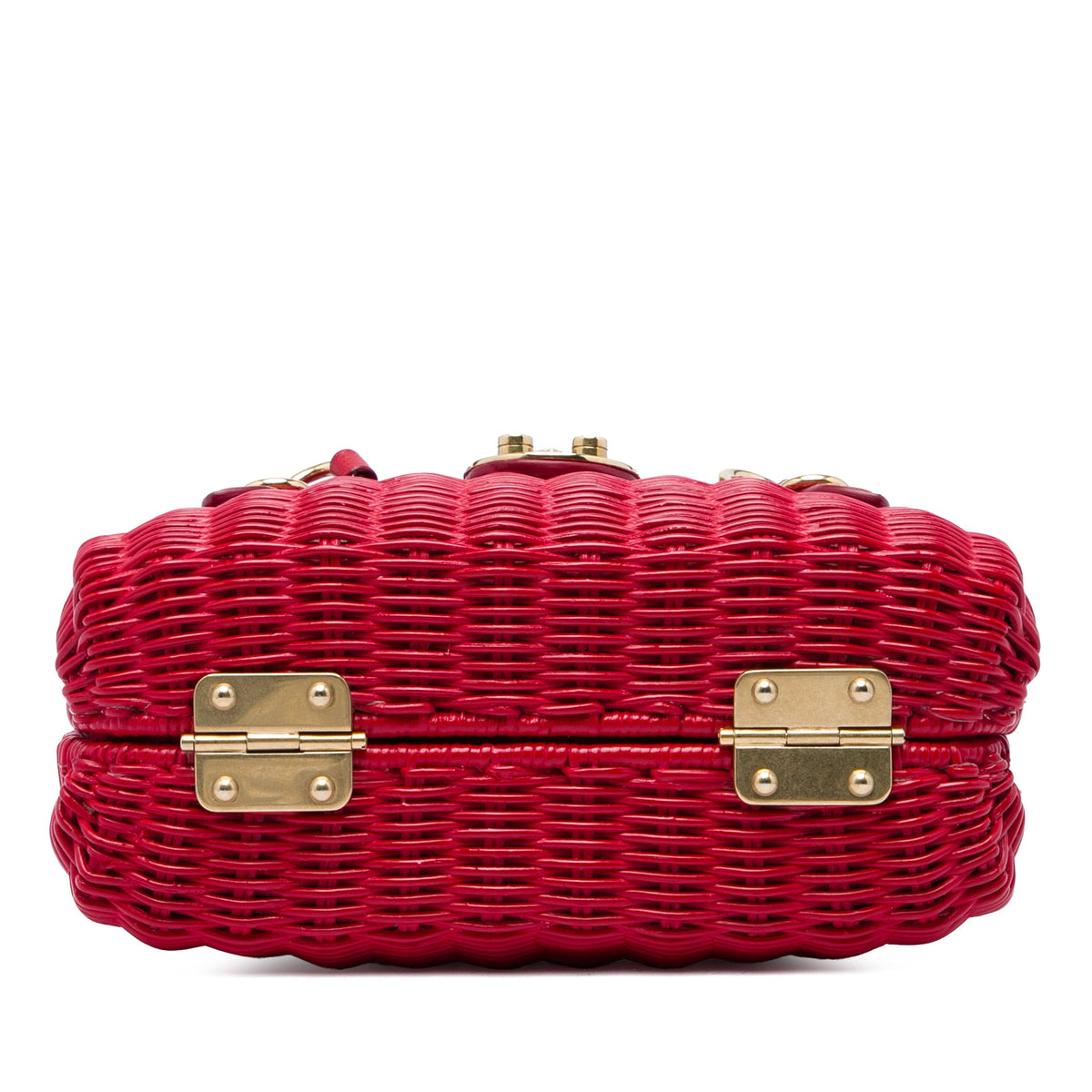 Miu Miu Wicker Rattan Satchel — Red