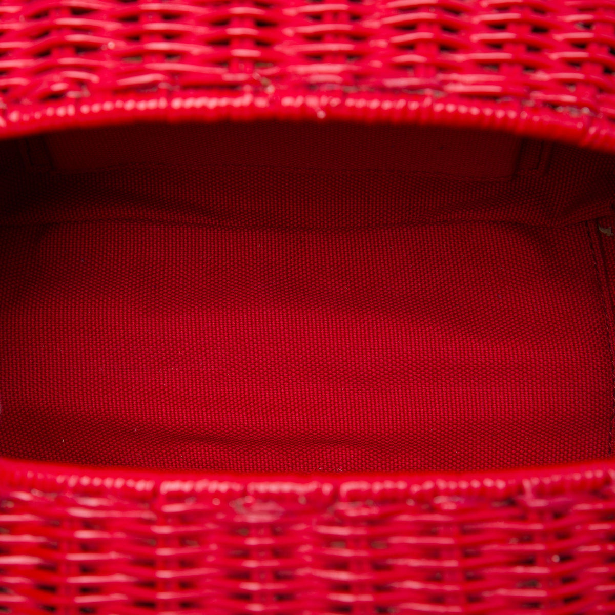 Miu Miu Wicker Rattan Satchel — Red