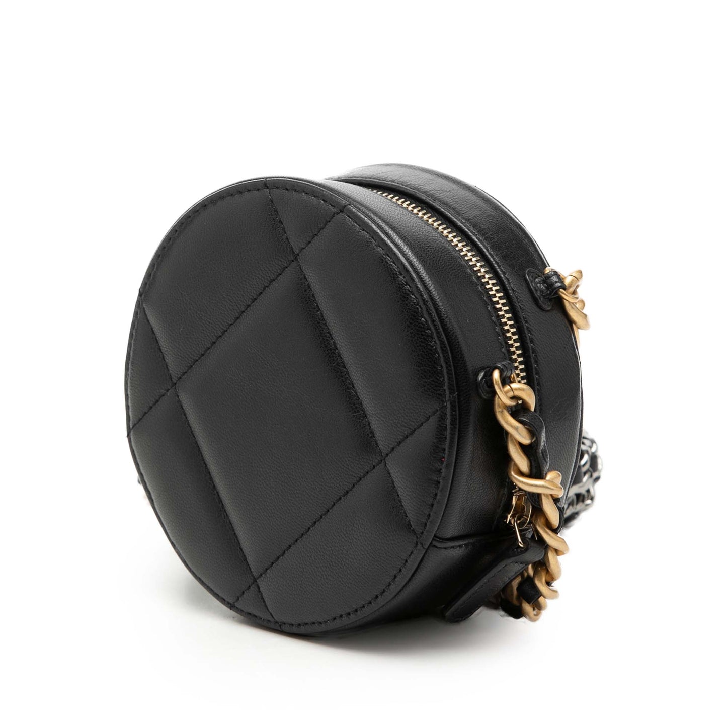 Chanel Lambskin 19 Round Clutch with Chain